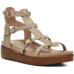 COPY - Donald Pliner Ferrara Platform Strappy Sandals in Praline/Metallic Snake…